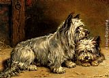 Ralph Hedley Two Terriers painting